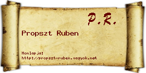 Propszt Ruben névjegykártya